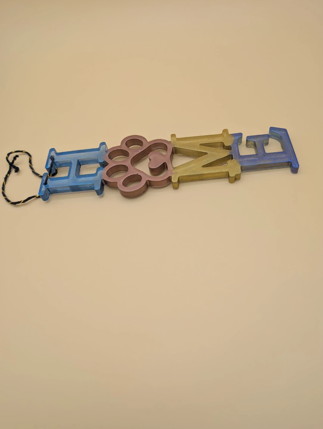 Hanging "HOME" Sign with Paw Print - photo 2