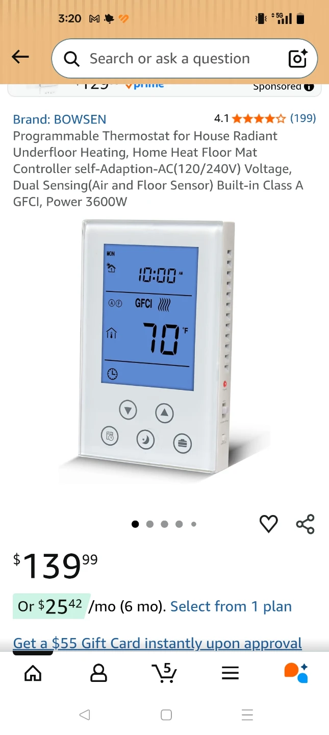 GM4 Floor Heating Thermostat