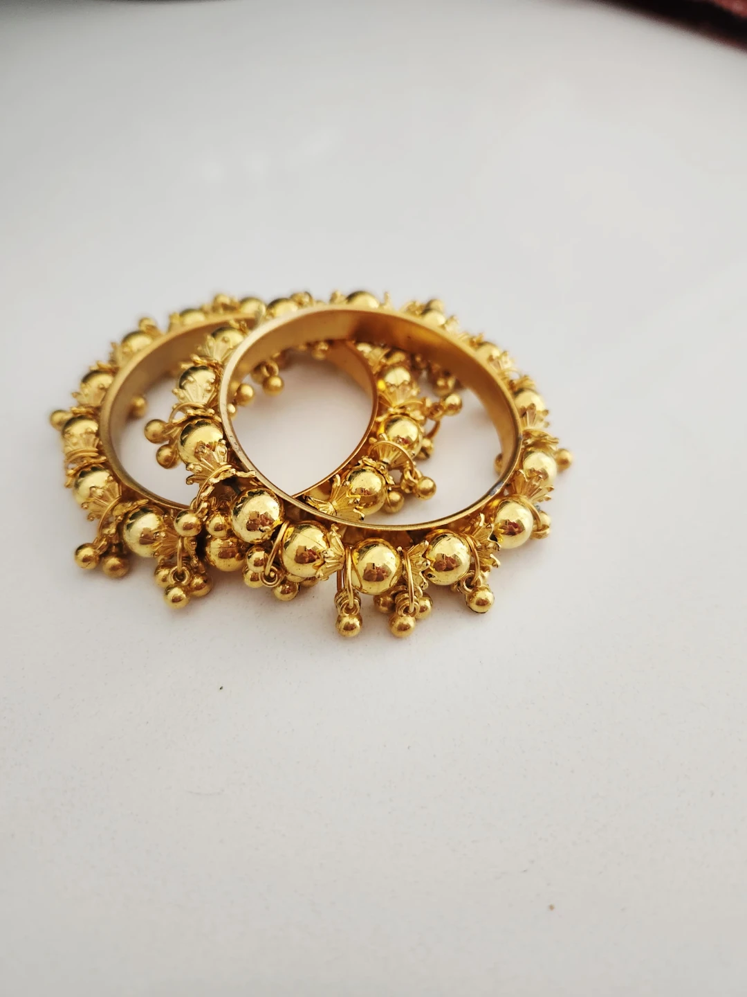 Gold Tone Decorative Bangles (Set of 2)girls 4-6