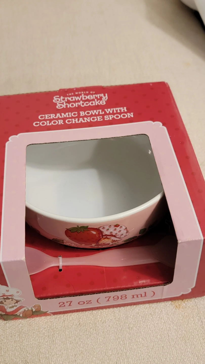 Strawberry Shortcake Ceramic Bowl with Color Change Spoon - photo 2