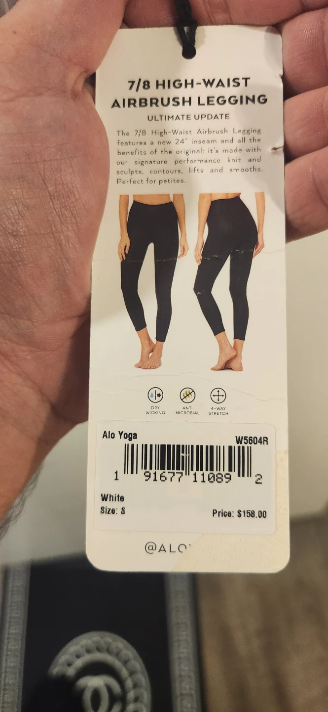 Alo Yoga 7/8 High-Waist Airbrush Legging - White, Size S - photo 3