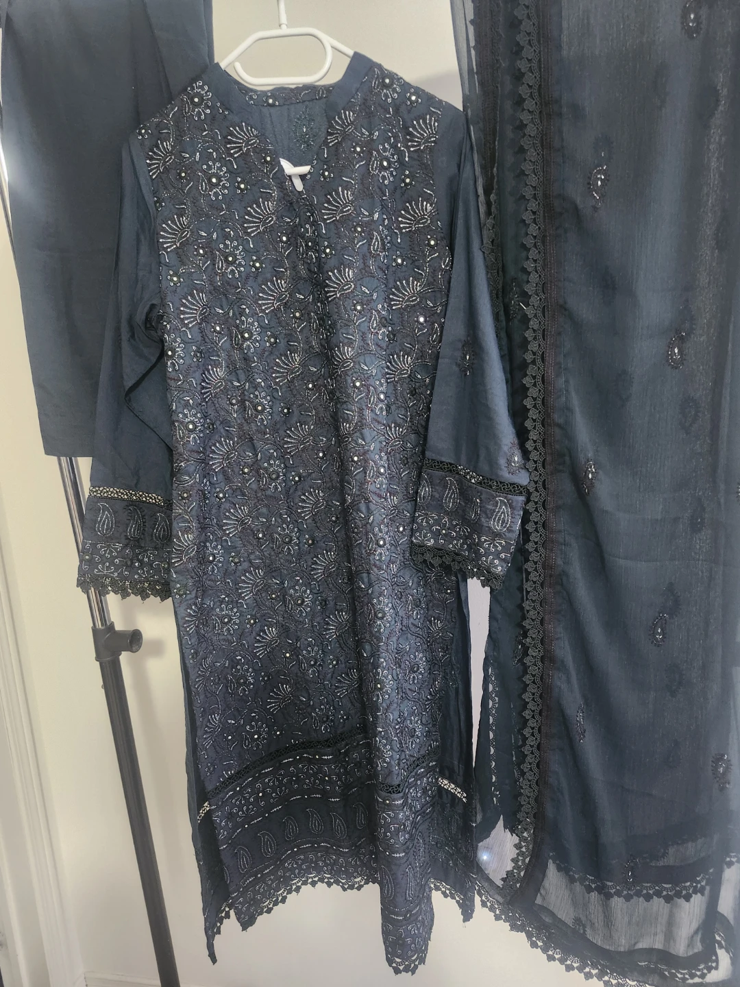 Embroidered Kurti with Dupatta
