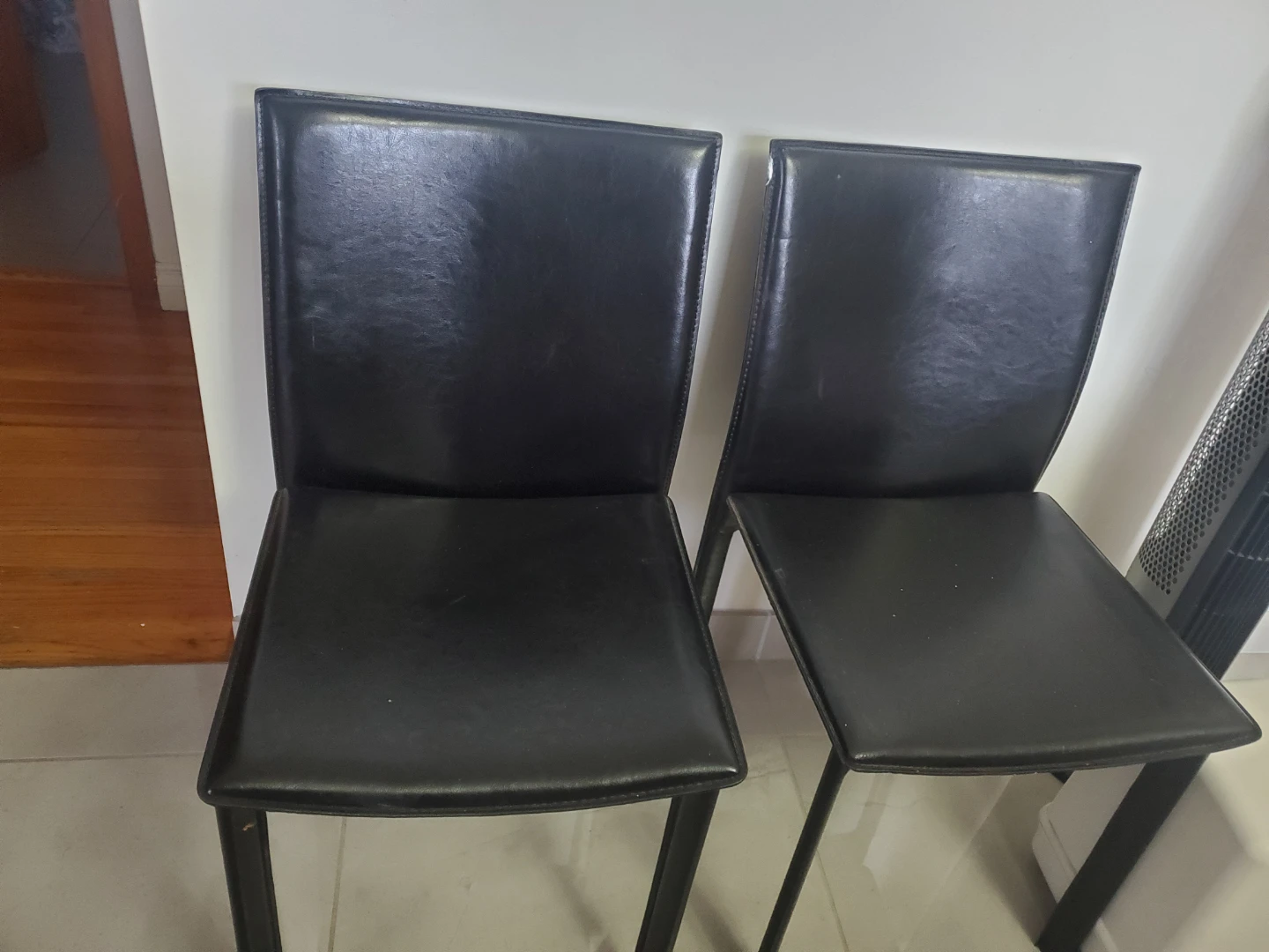Black leather chairs
