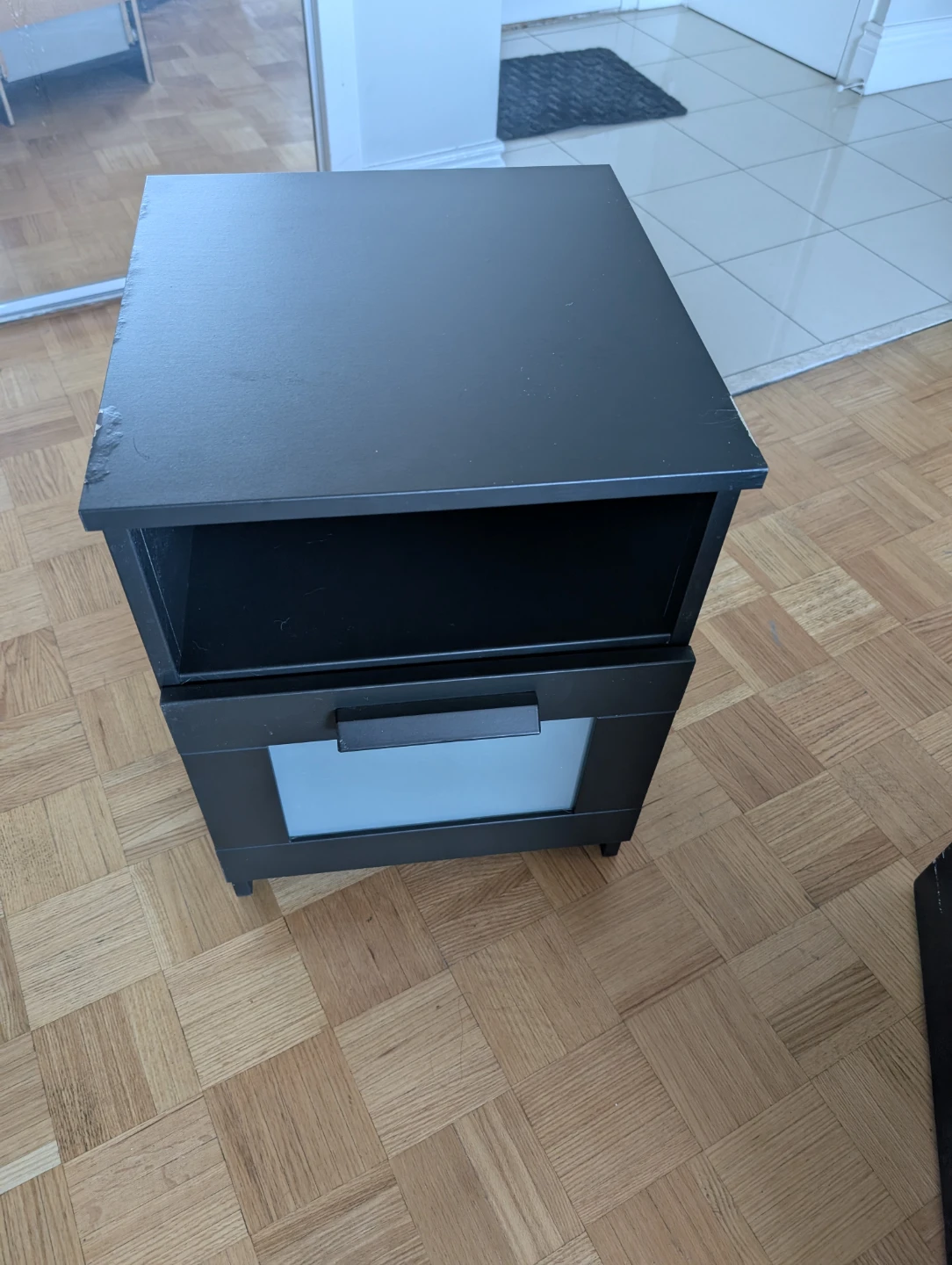 Black Nightstand with Drawer(side table) - photo 2