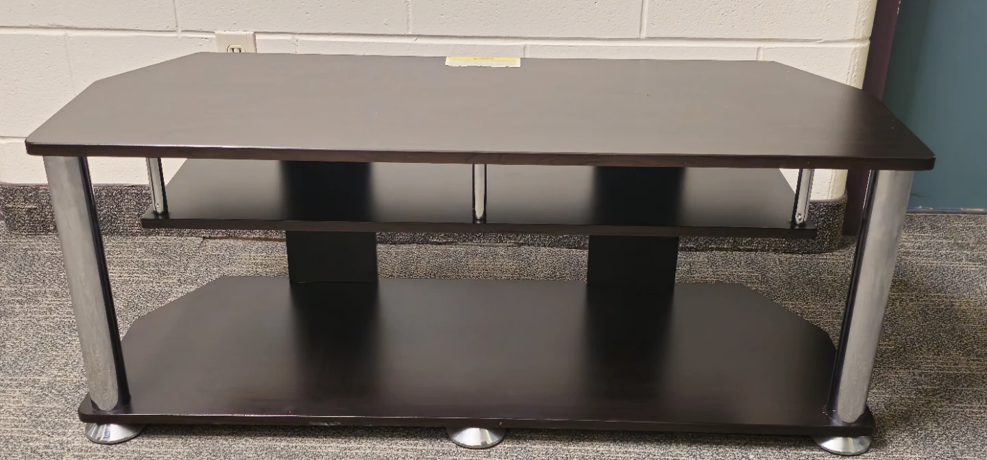 Dark Brown TV Stand with Shelves - photo 3