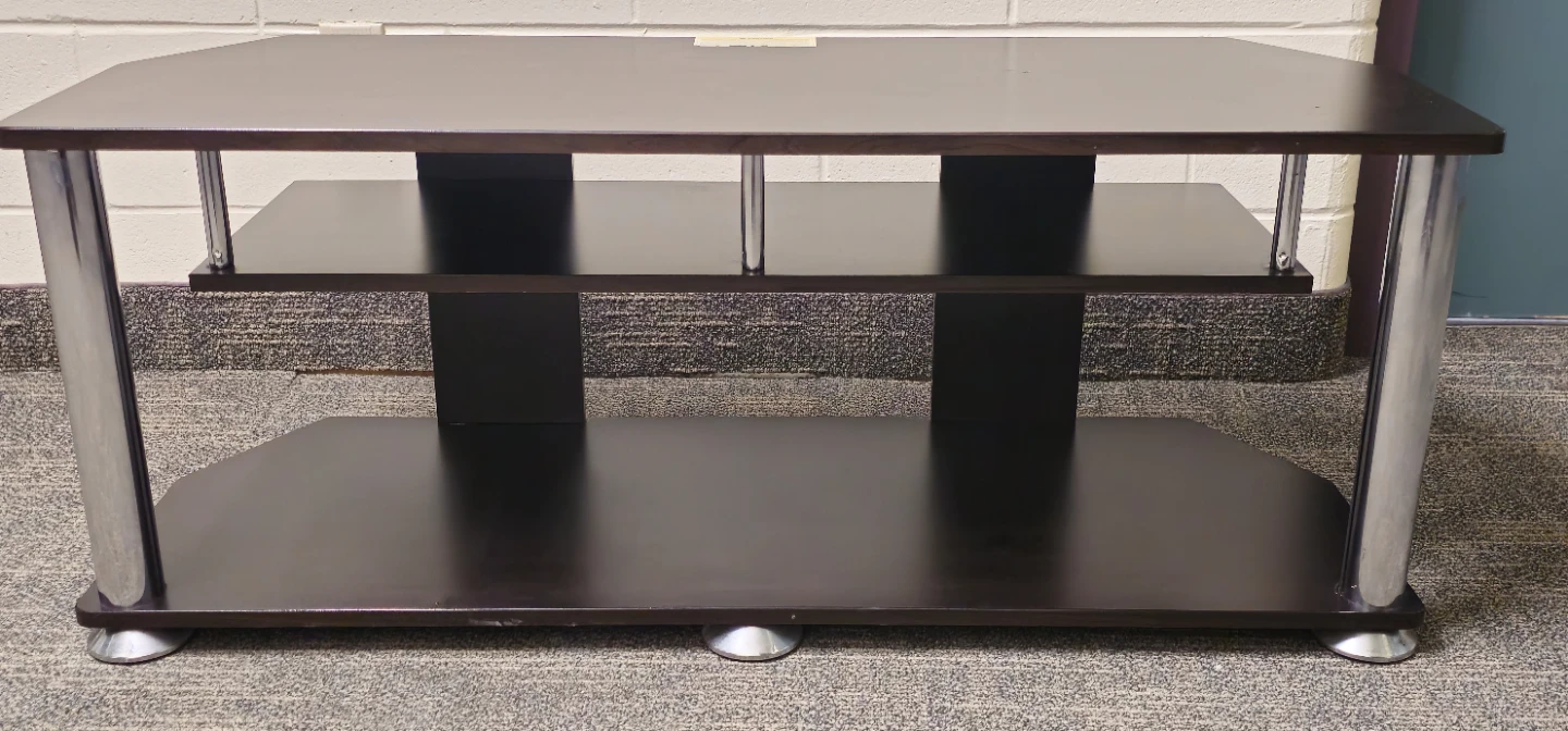 Dark Brown TV Stand with Shelves - photo 4