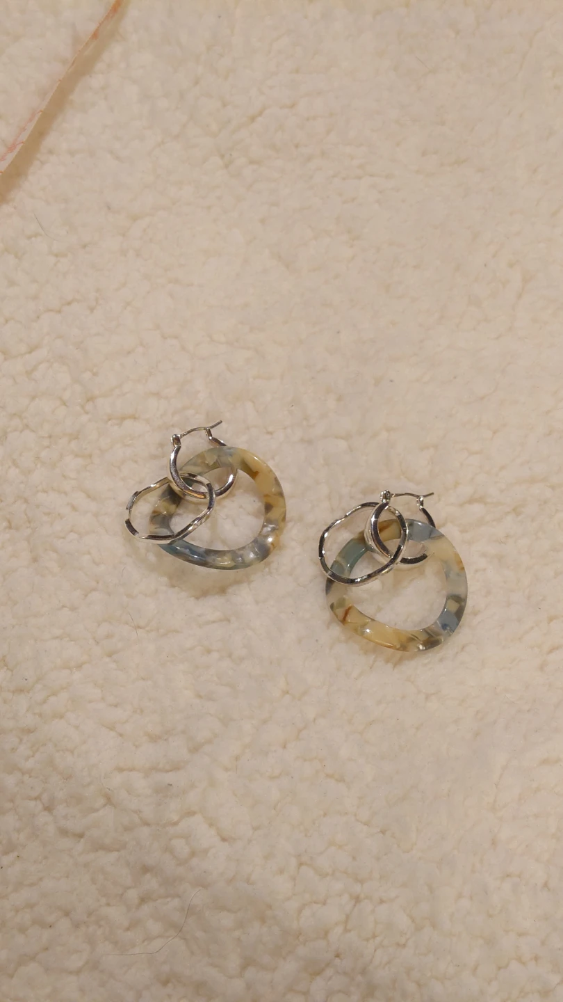 ​[Global Work] 3-Way Nuance Earrings - Elegant Tortoise Shell - photo 3
