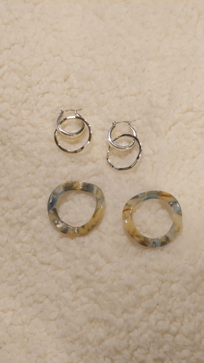 ​[Global Work] 3-Way Nuance Earrings - Elegant Tortoise Shell - photo 4