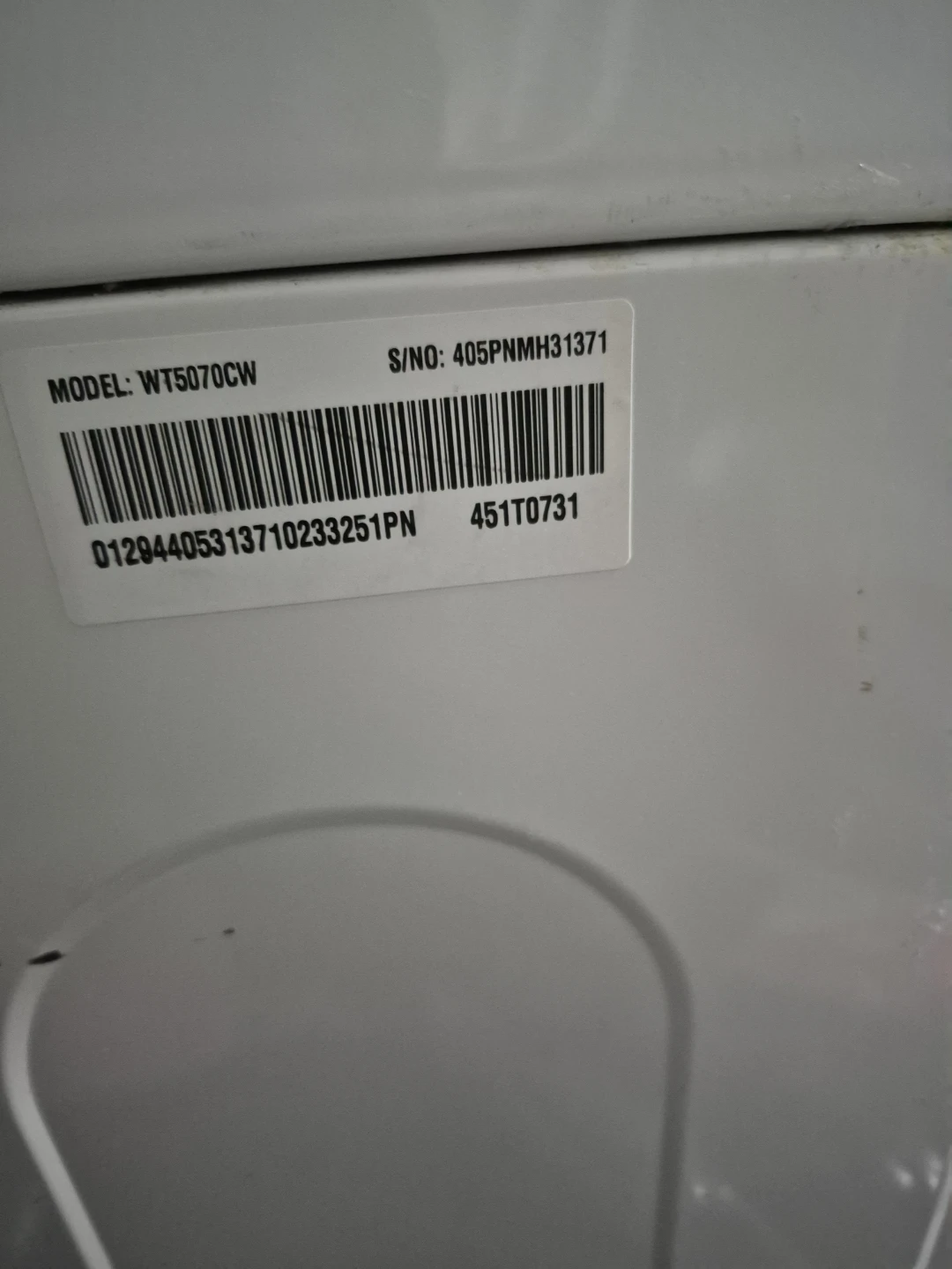 LG WT5070CW WaveForce Top Load Washing Machine