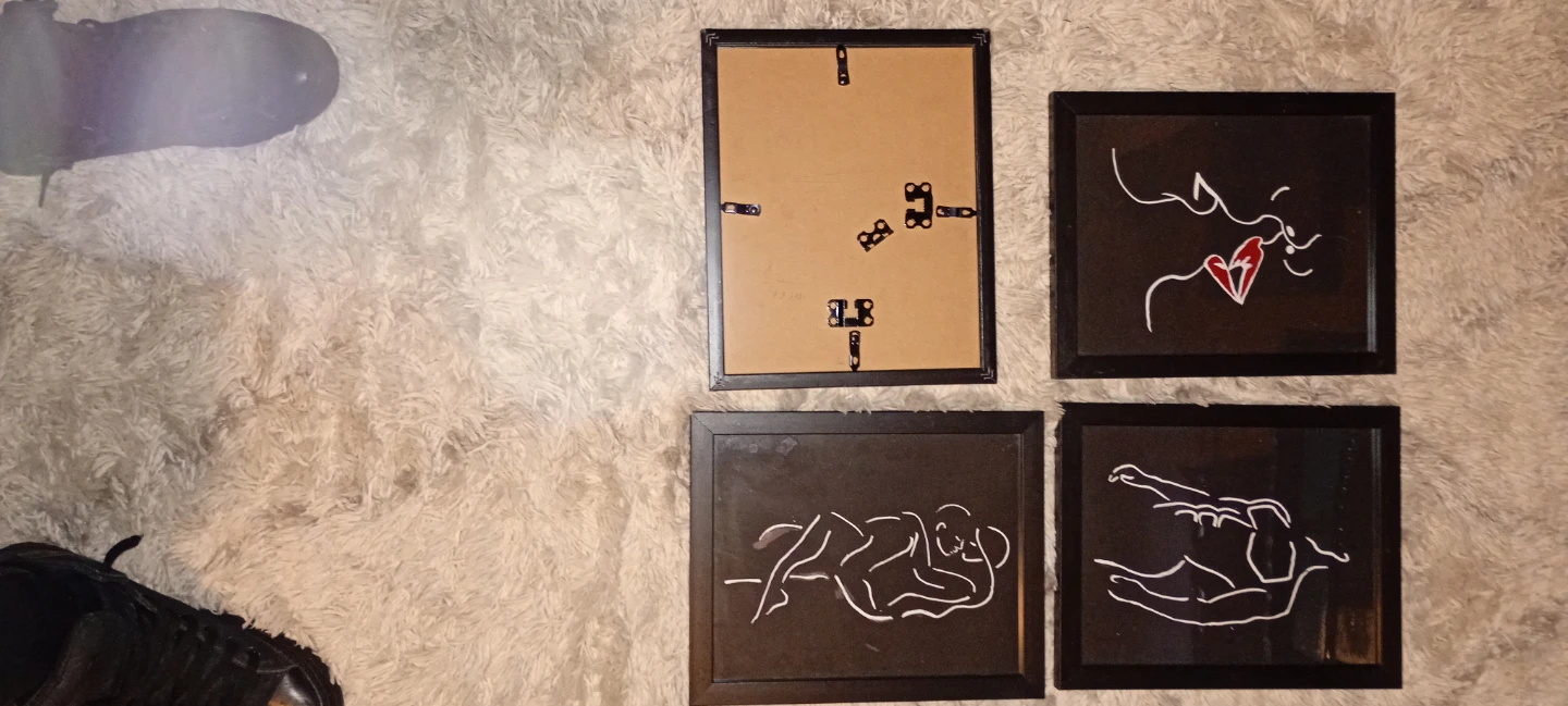Set of 4 Framed Abstract Line Art Prints - photo 3
