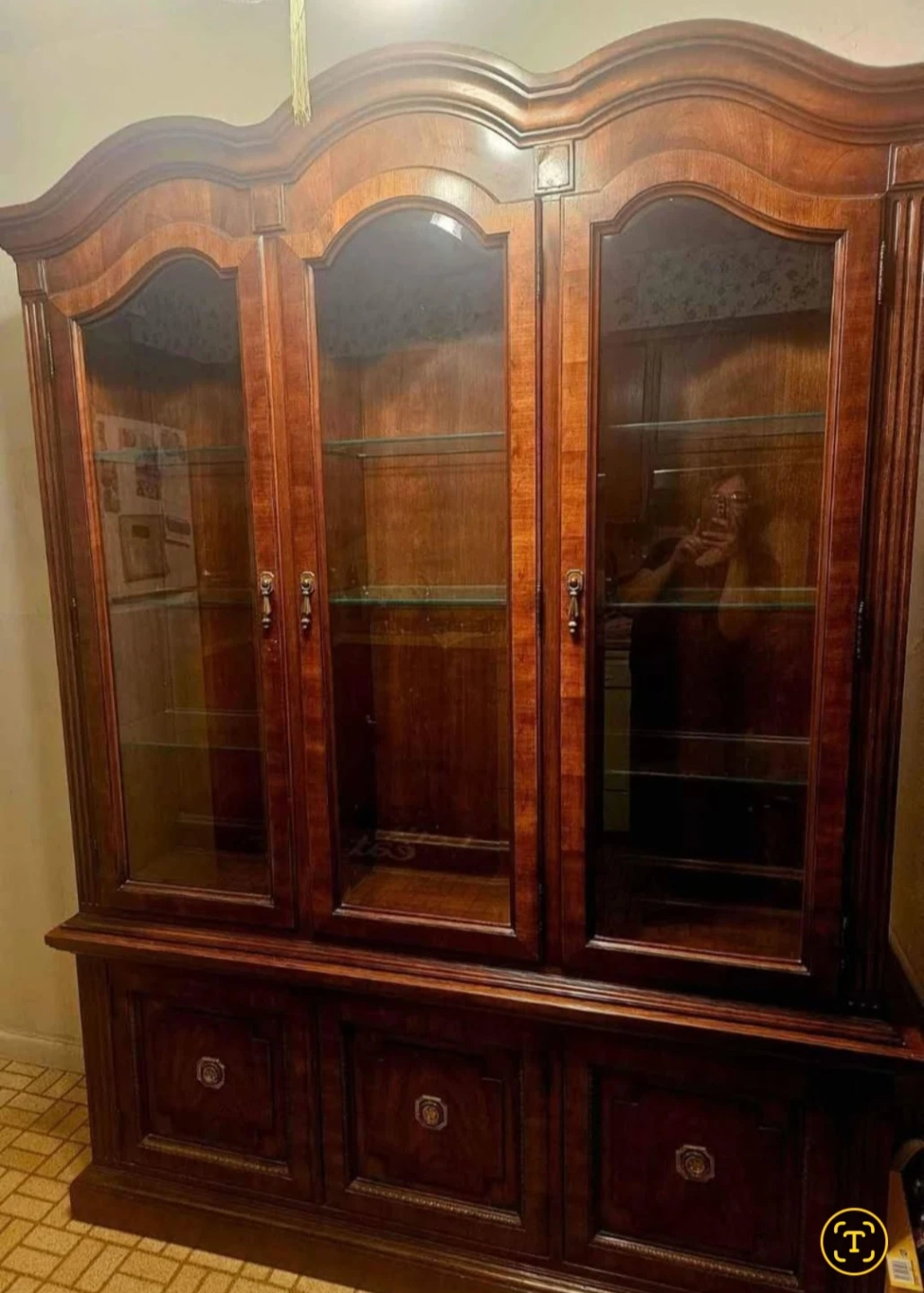 Wooden China Cabinet with Glass Doors - photo 2