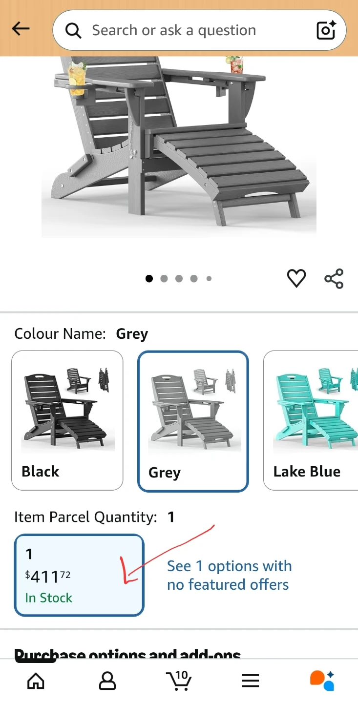 Grey Adirondack Chair with Ottoman - photo 5