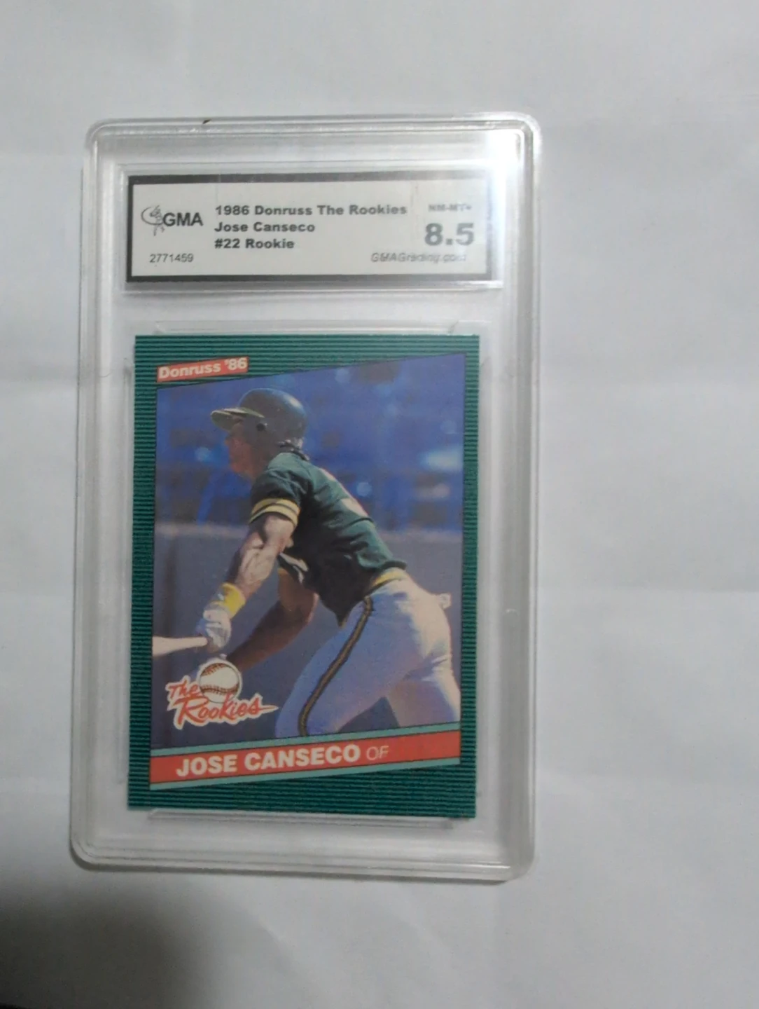 1986 Donruss The Rookies Jose Canseco Baseball Card - GMA 8.5 - photo 2