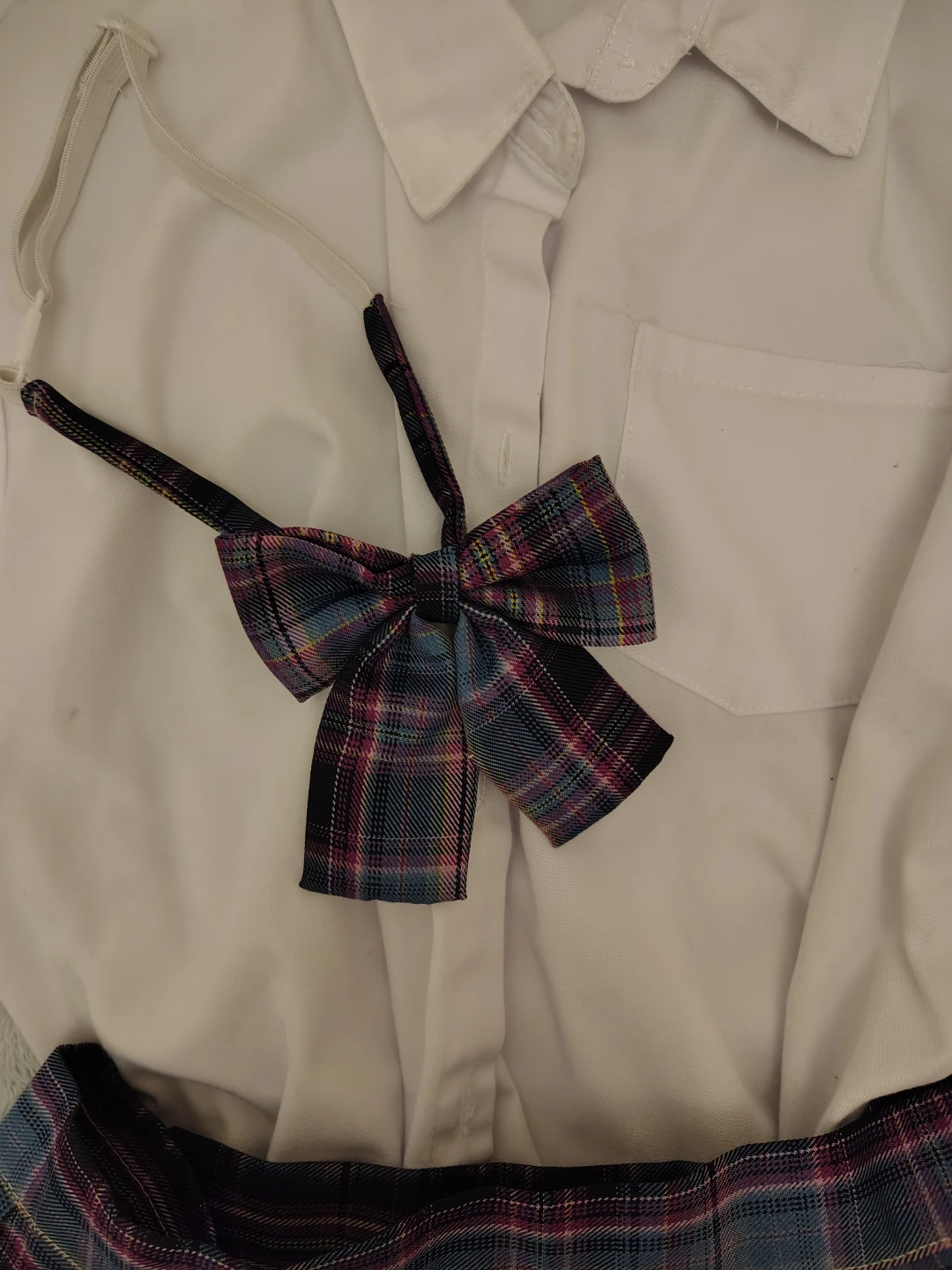 Cosplay Plaid Skirt and Bow Tie - photo 2