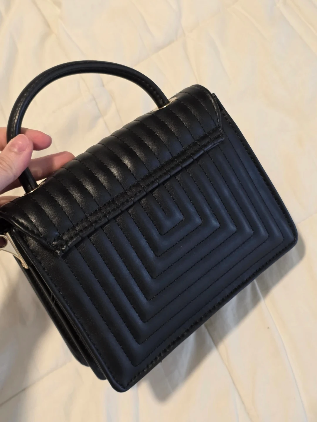 Zara Women's Black Crossbody Bag With Gold Hardware 8"x6"x2.5" - photo 2