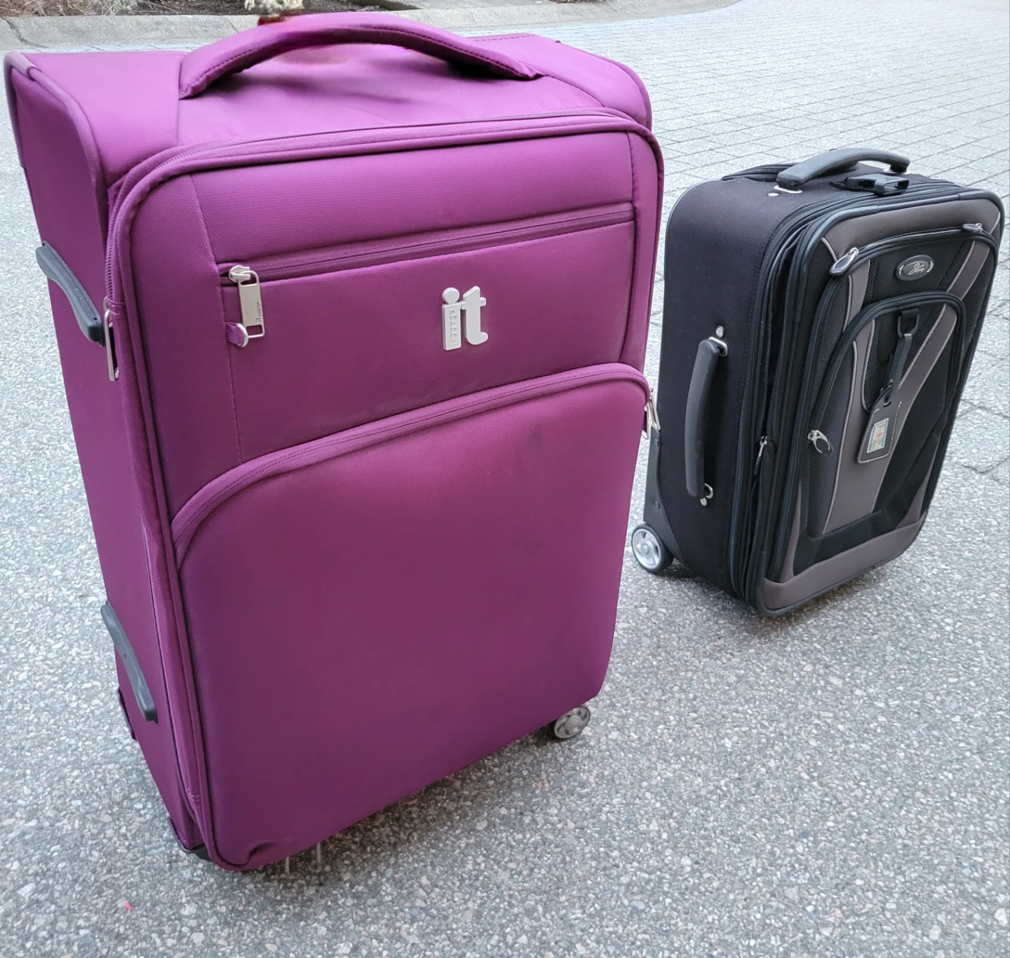 Two Luggage Bags - Purple IT Luggage & Black Rolling Suitcase - photo 2