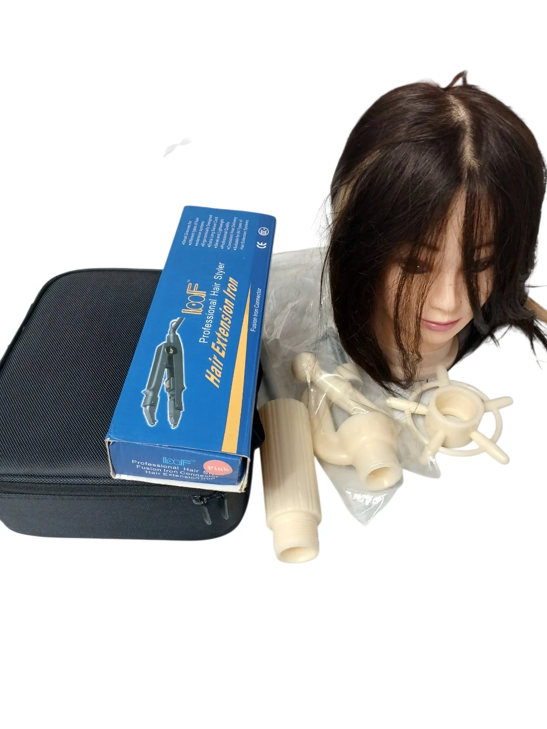 Professional Hair Extension Kit with Mannequin Head and Tools - photo 2