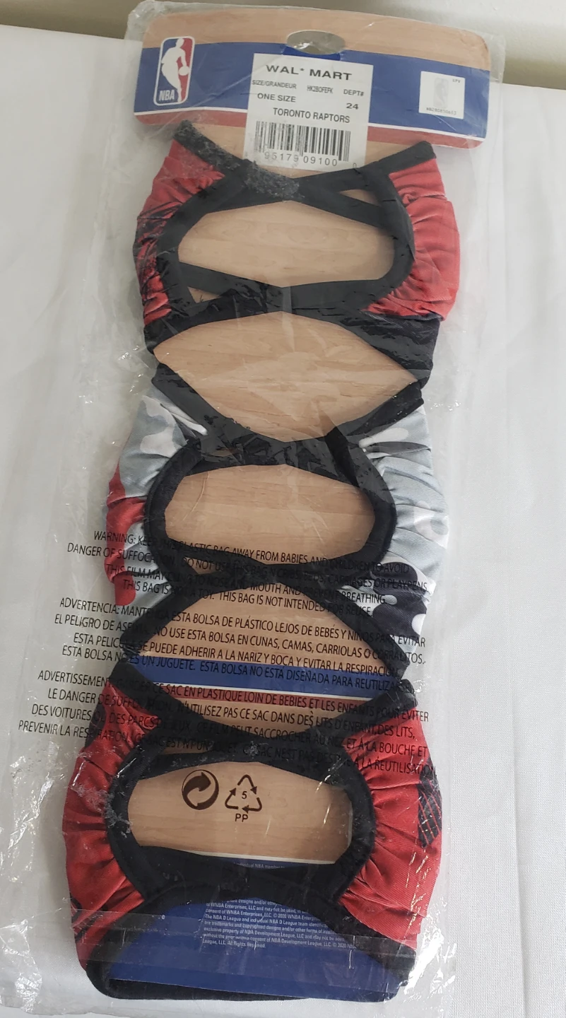 Brand new Toronto Raptors Youth Face Covering 3Pcs Mask - photo 2