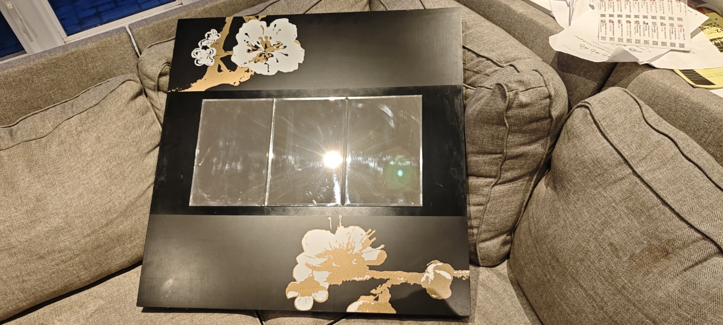Decorative Wall Mirror with Floral Design