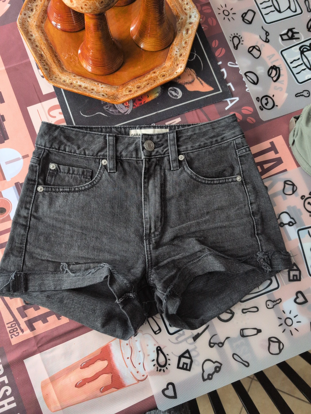 Garage Denim Shorts - Charcoal Grey