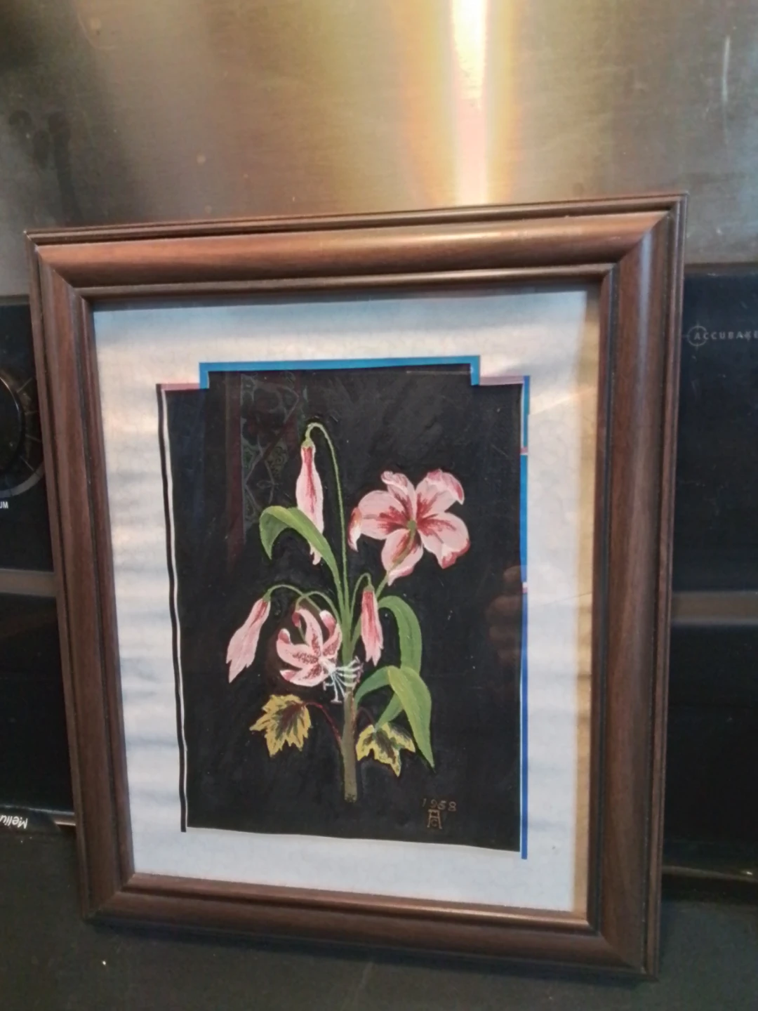 Vintage Signed Floral Oil Painting 1958 10x12"