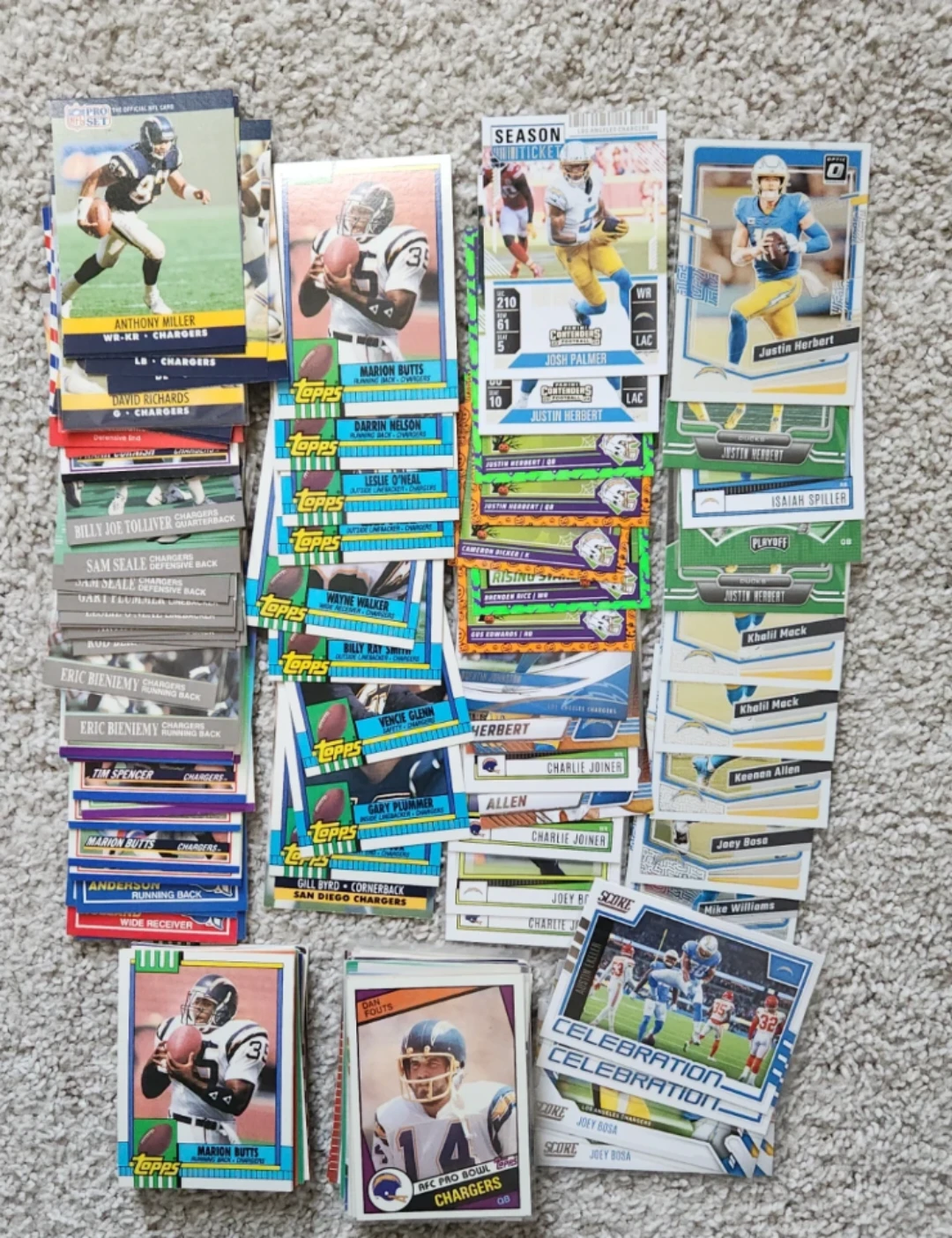 LA Chargers Football, 200 Card Team Lot - photo 5