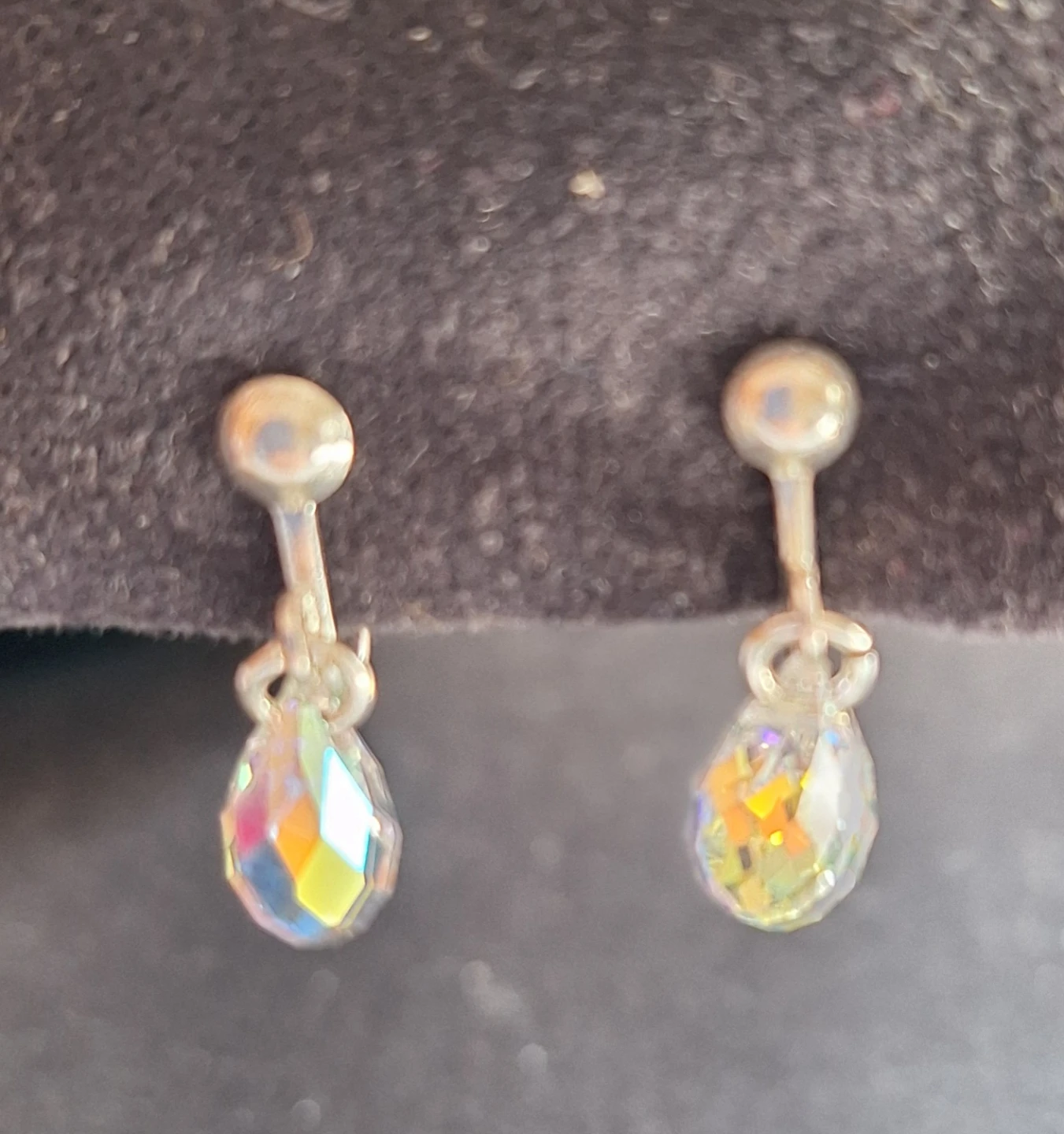 Clip-on Earrings with Crystal Teardrop Pendants - photo 2