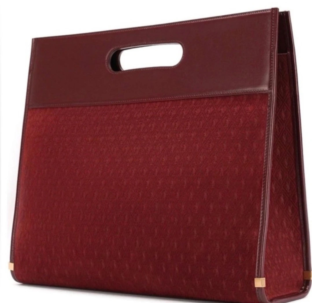 Saint Laurent Red Suede Monogr A.O Sac Bag - photo 3