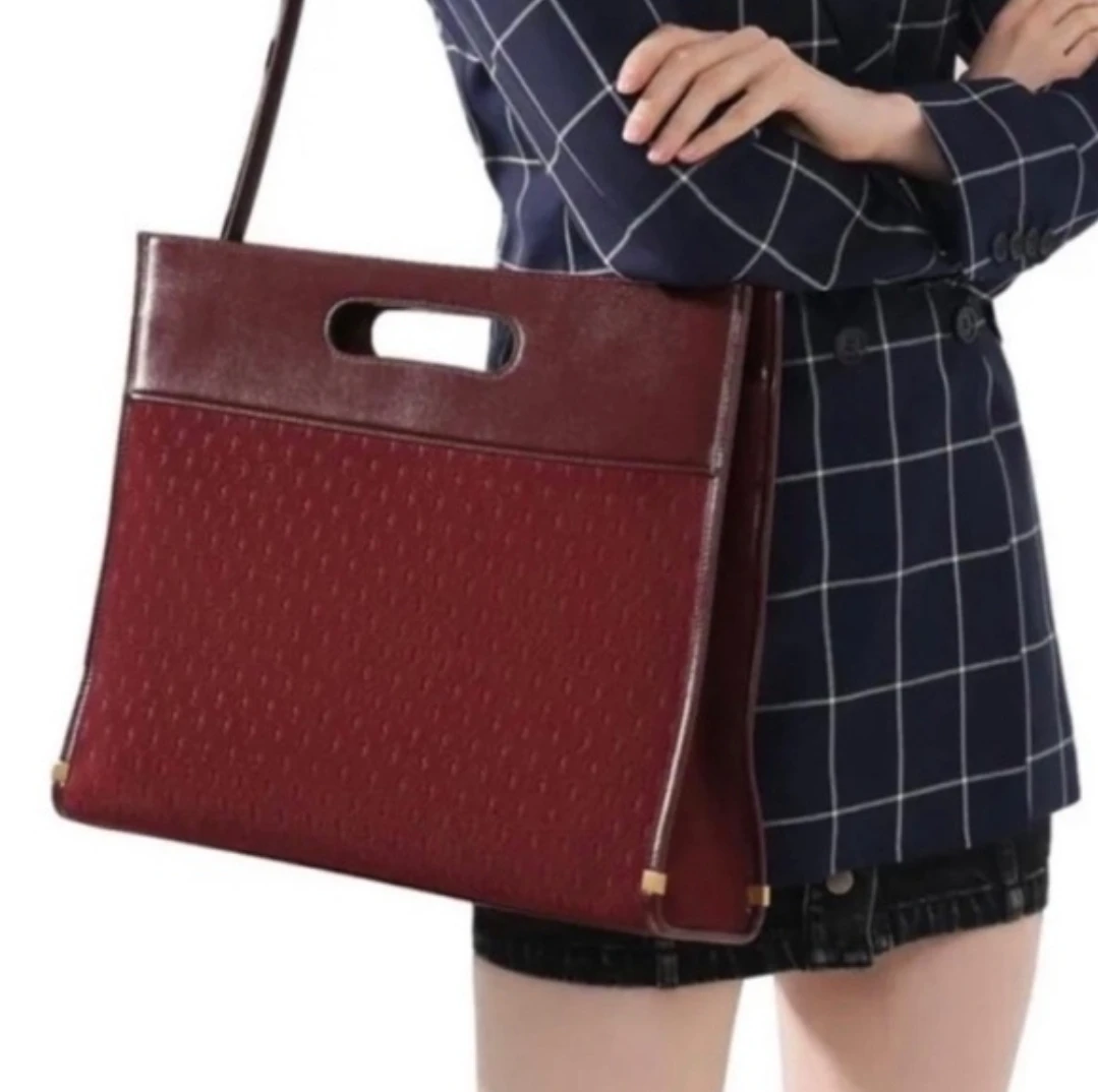 Saint Laurent Red Suede Monogr A.O Sac Bag - photo 5