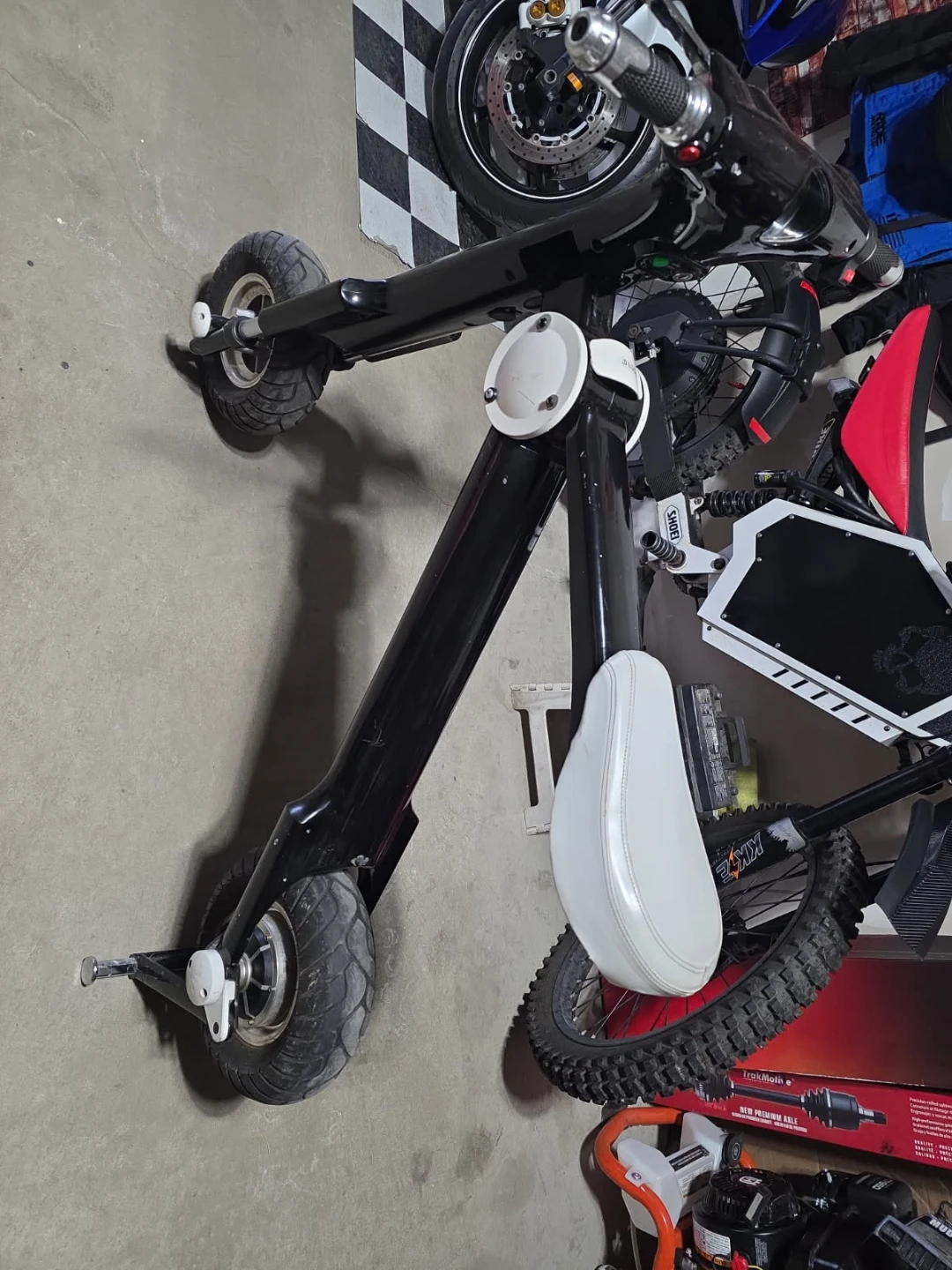 Black Electric Scooter with Seat