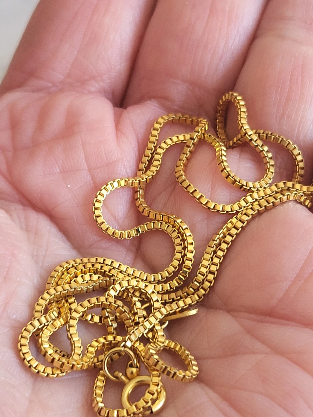 Gold Plated Box Chain Necklace - photo 3