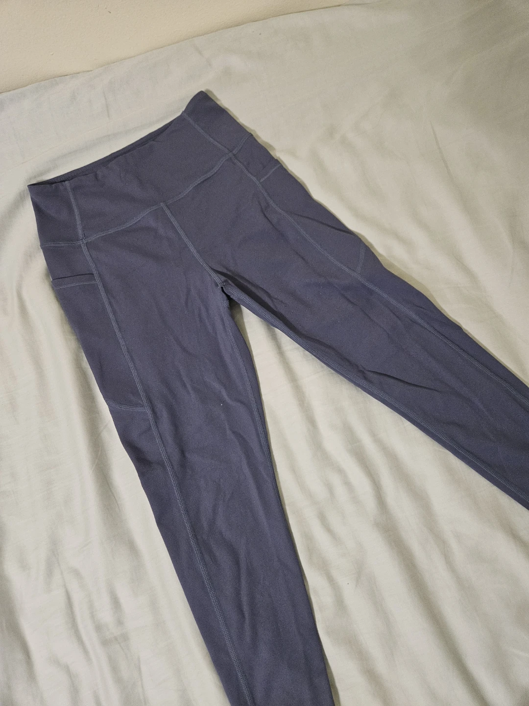 Blue High-Waisted Leggings with Pockets - photo 3