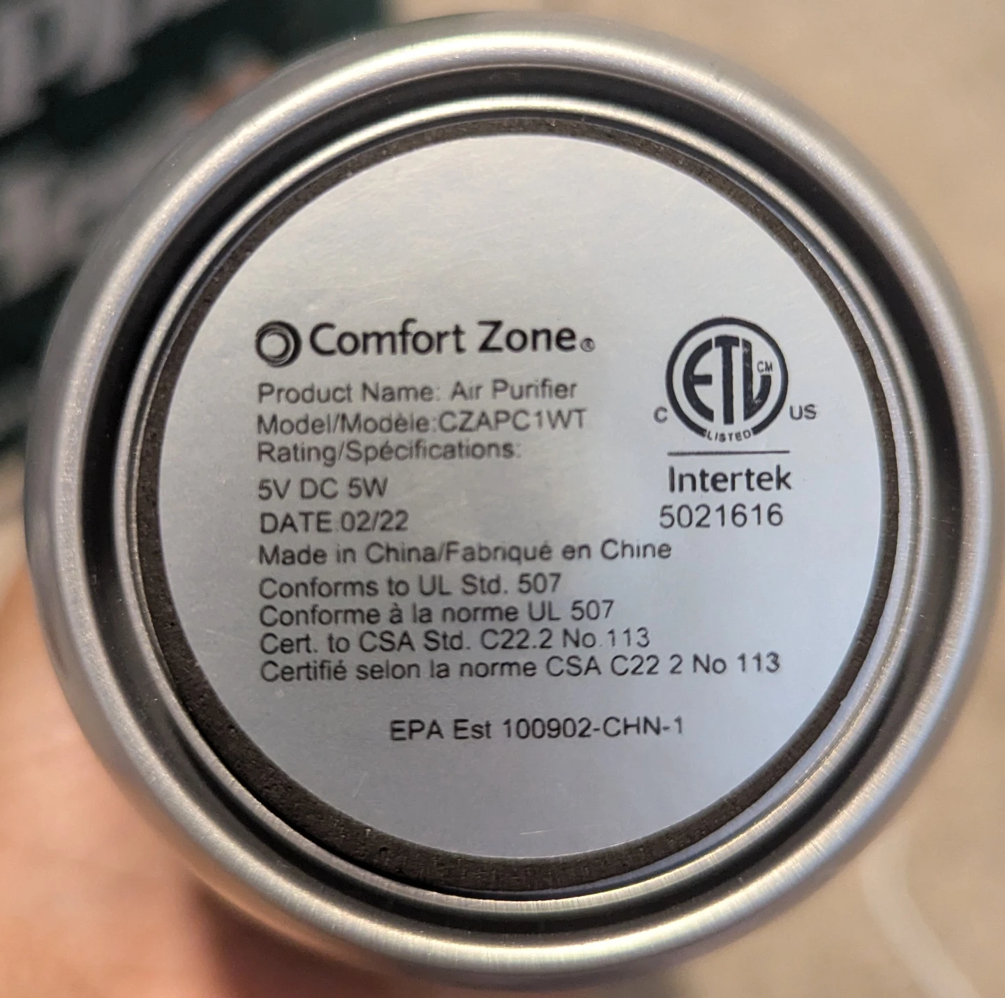 Comfort Zone Air Purifier - photo 3