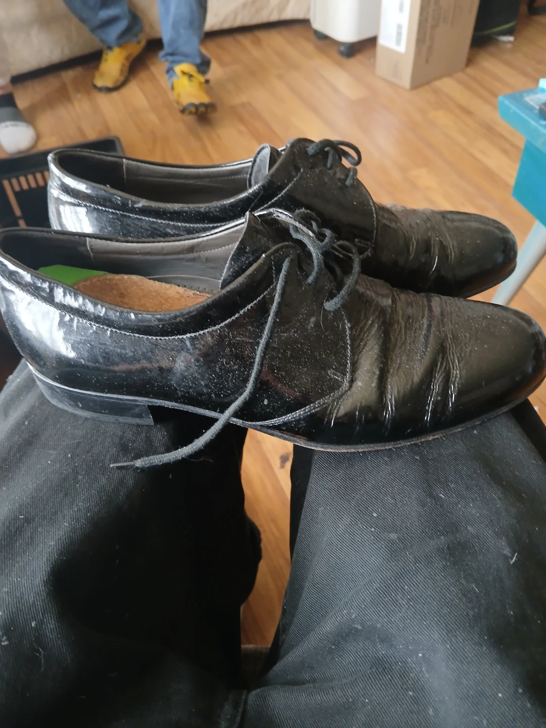Salamander Black Patent Leather Dress Shoes