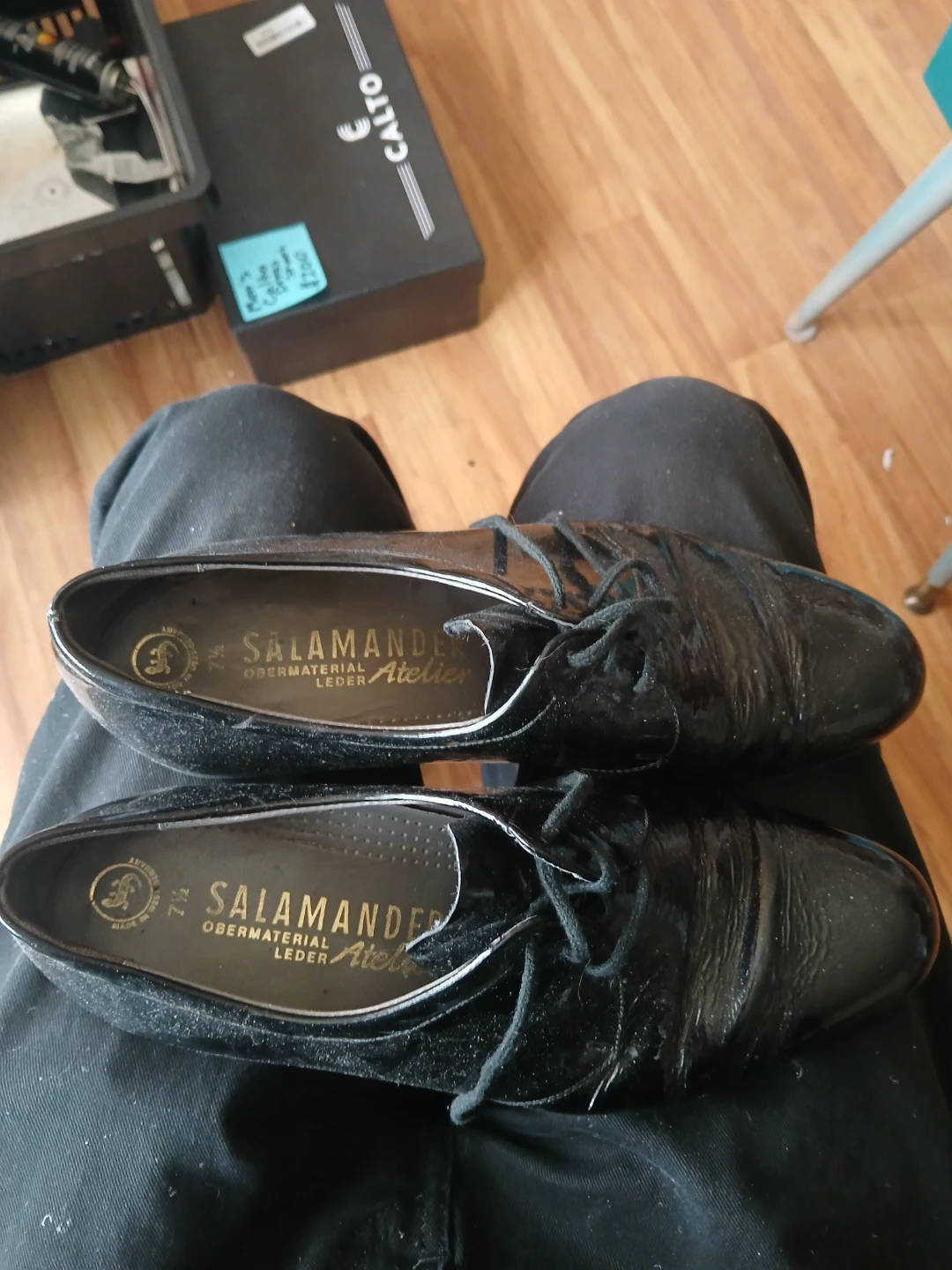 Salamander Black Patent Leather Dress Shoes - photo 2