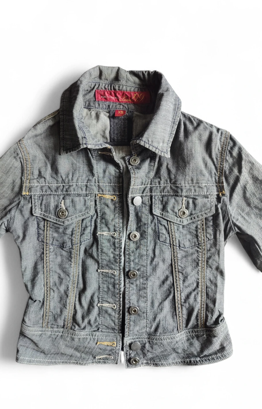 Women's Level 99 Washed Faded Denim Jacket – Size XS – Stretch - photo 2