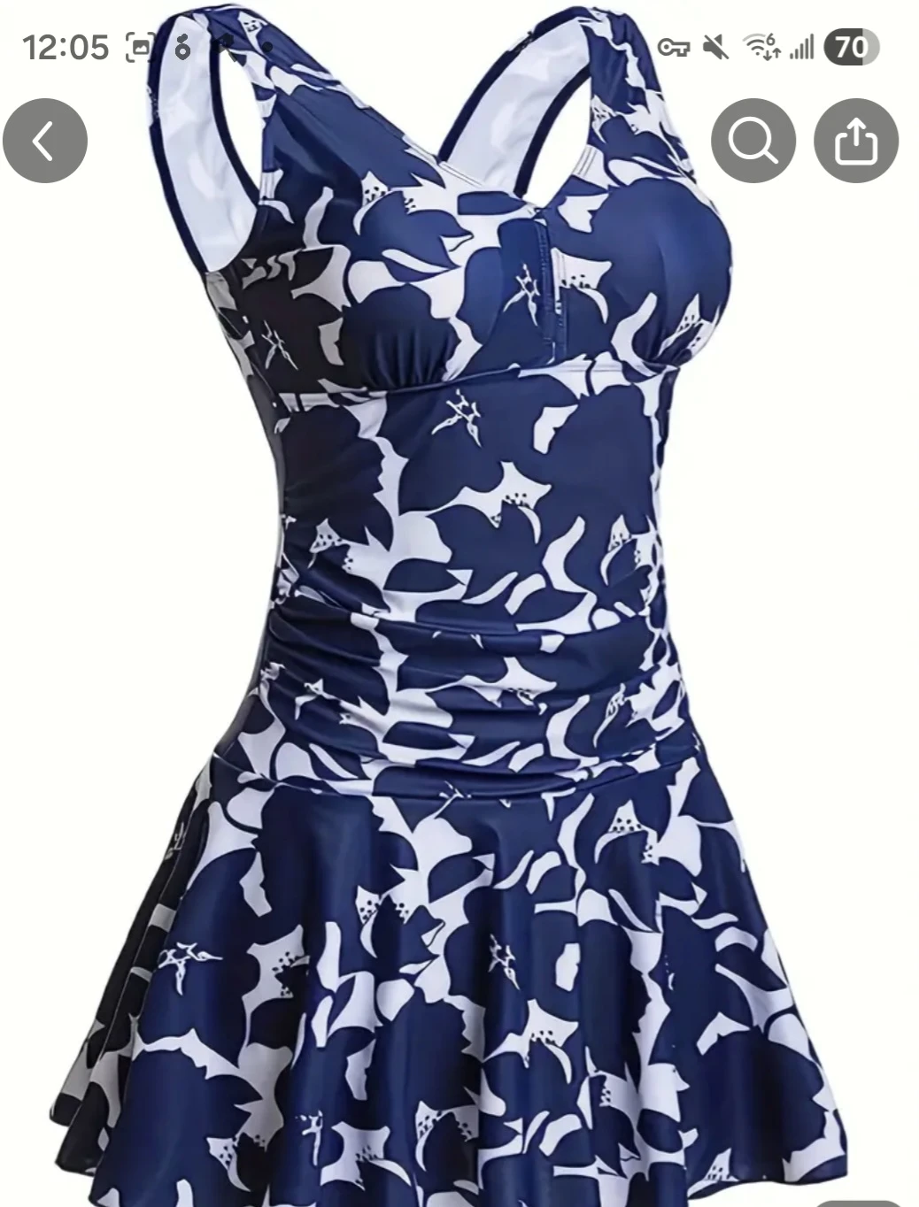Women's Blue Floral Swim Dress with Shorts - photo 2
