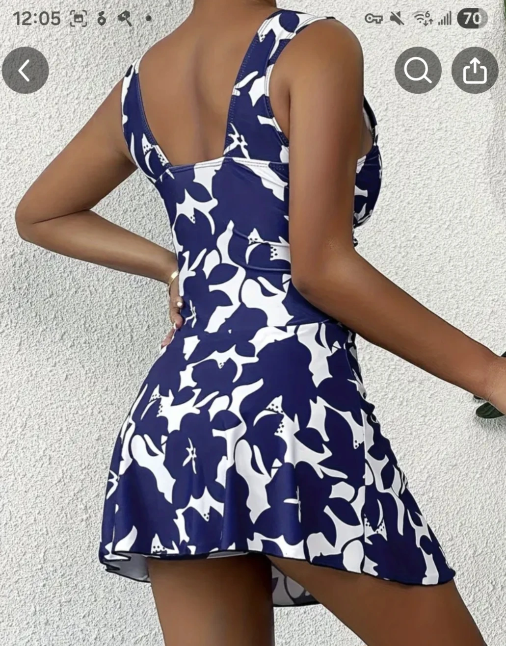 Women's Blue Floral Swim Dress with Shorts - photo 3
