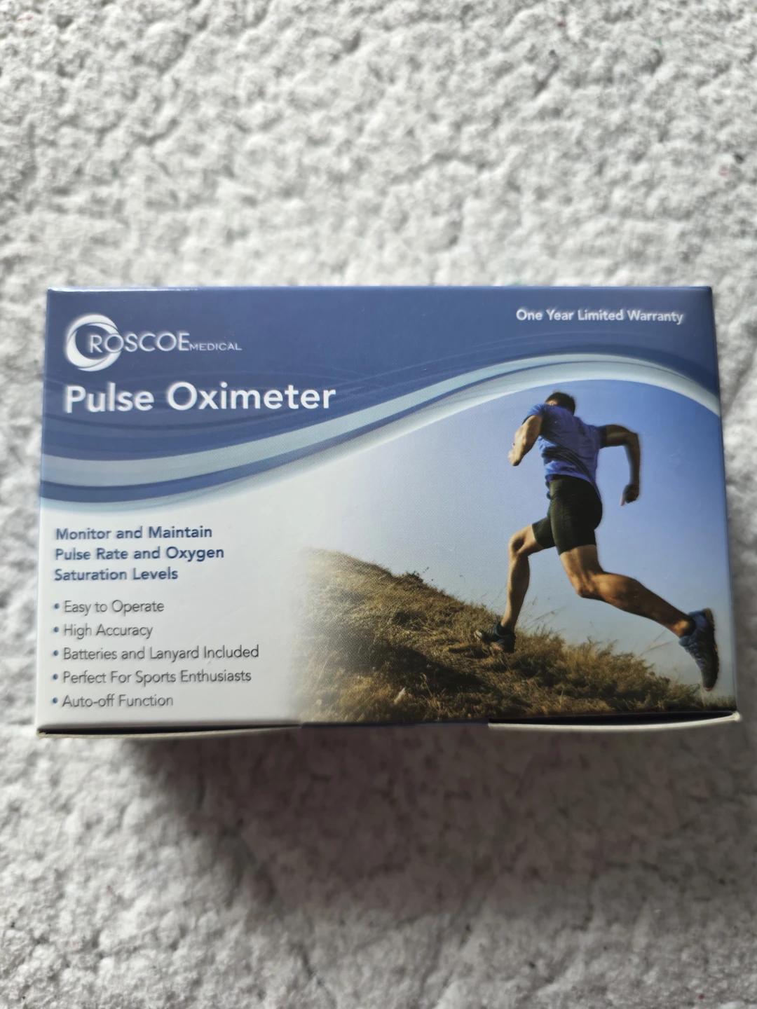 Roscoe Medical Pulse Oximeter with Lanyard and Batteries