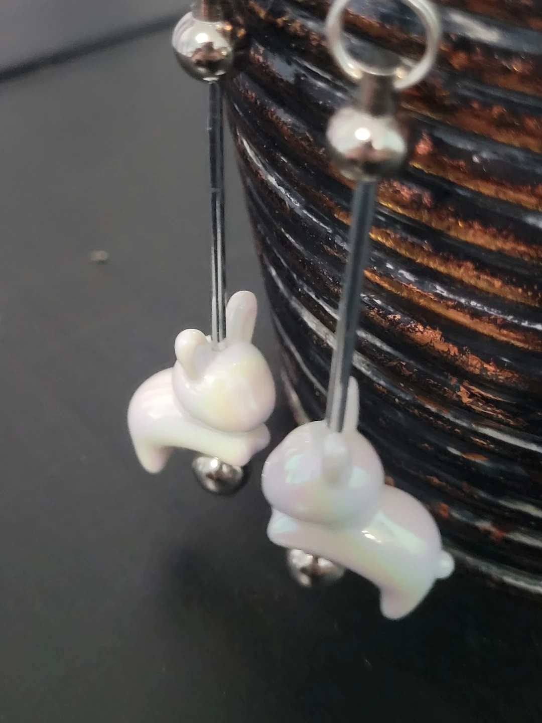 Handmade Easter Bunny Dangle Earrings (set of 3) - photo 2