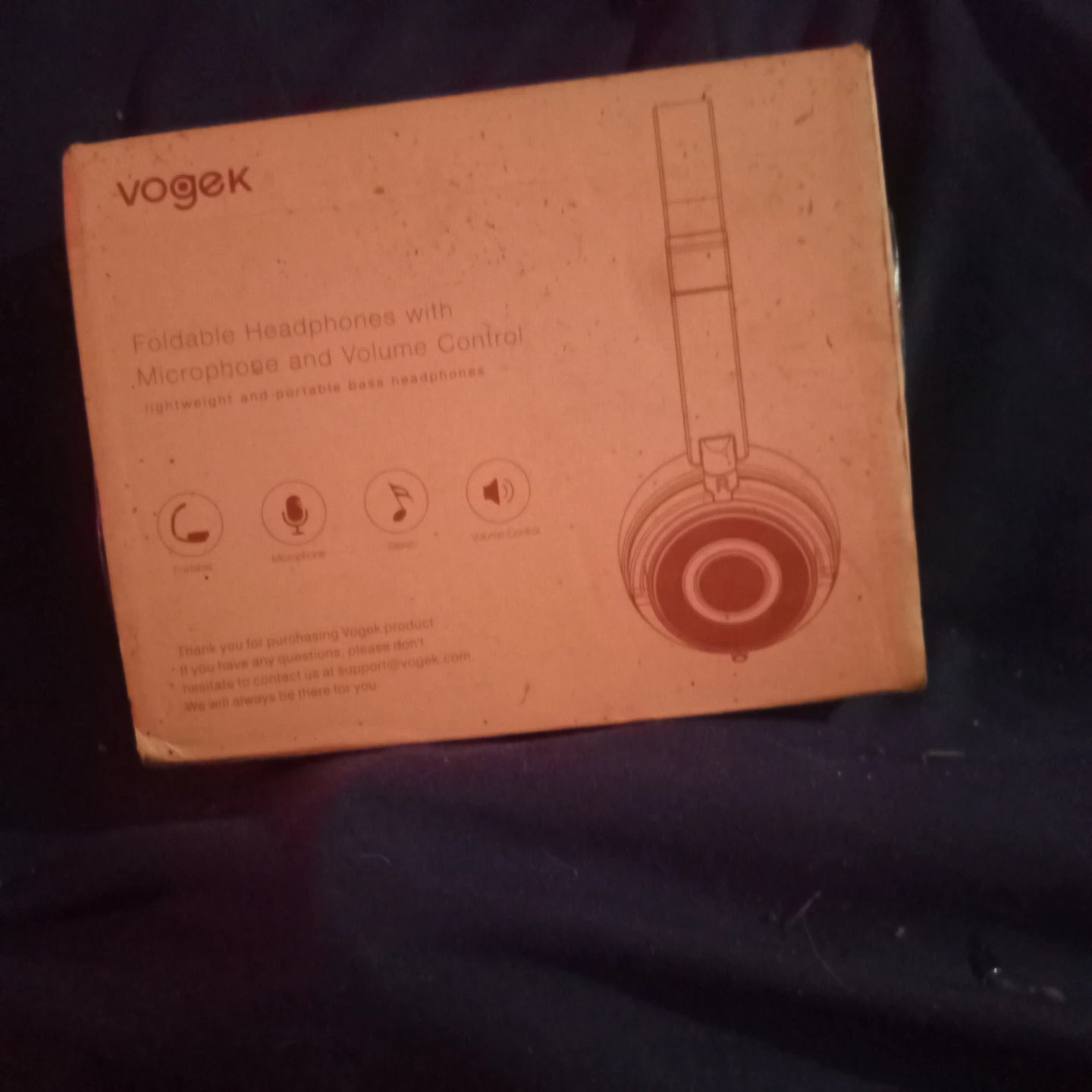 Vogek Foldable Headphones with Microphone and Volume Control