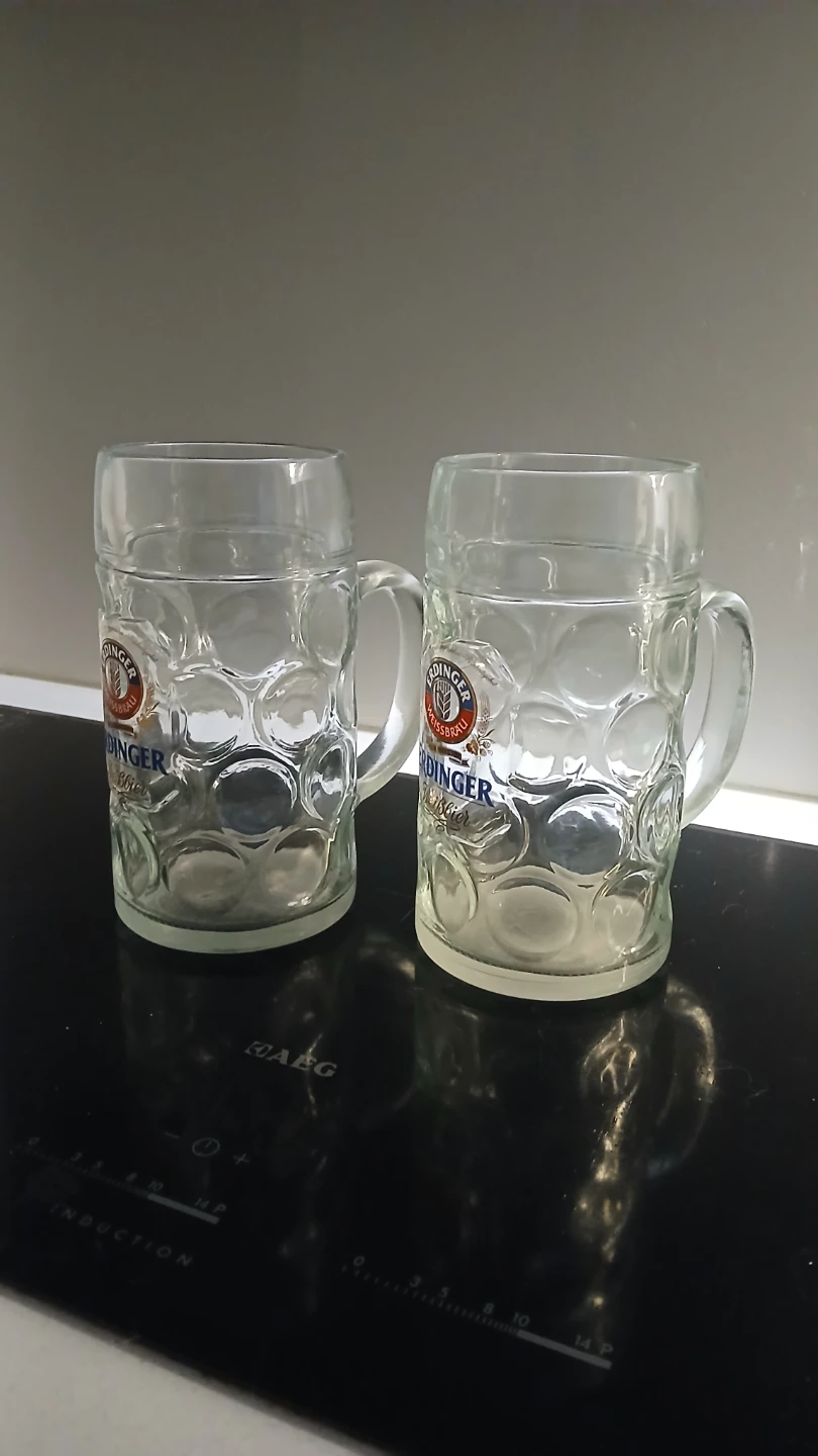 2 Erdinger Weissbier Beer Mugs (1L)