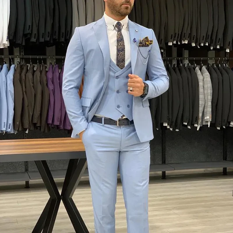Marco Donatelli Italian Design Light Blue Suit with Tie - photo 2
