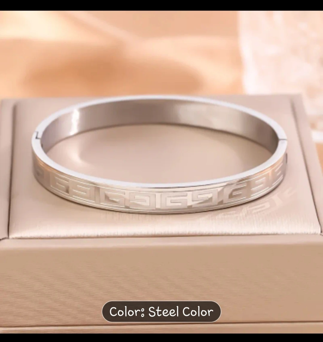 ZHIRUI STAR 18K Gold Plated Stainless Steel Bangle Bracelet✨️