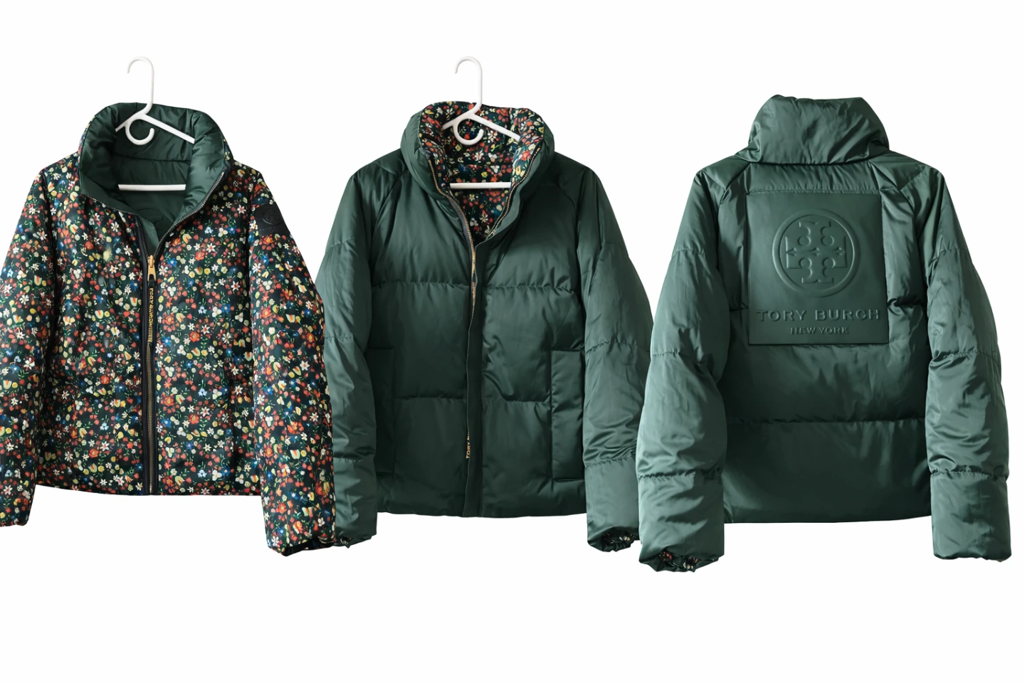 XS size Tory Burch Reversible Puffer Jacket - Floral/Green