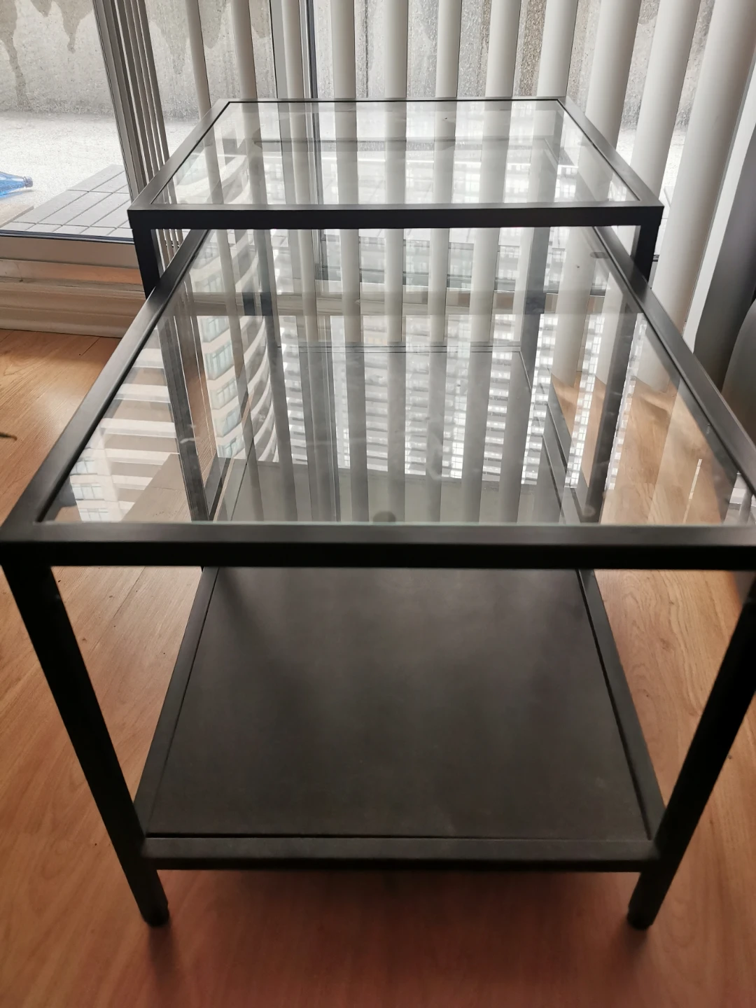 Glass and Metal Side Table