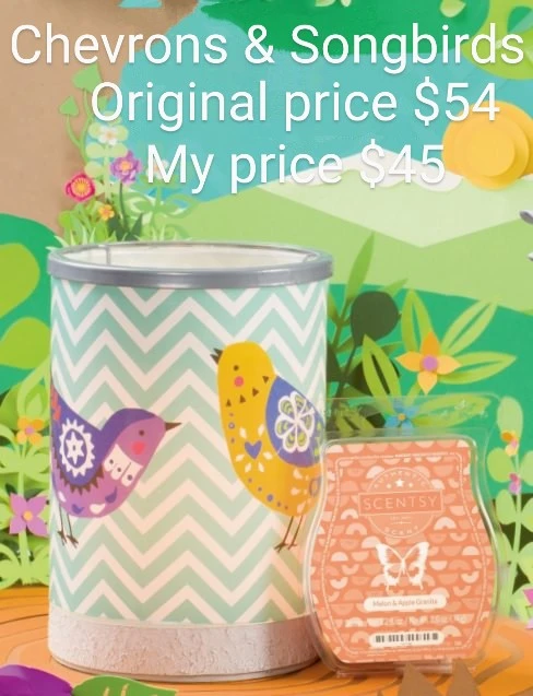 Chevrons and Song Birds Scentsy Warmer