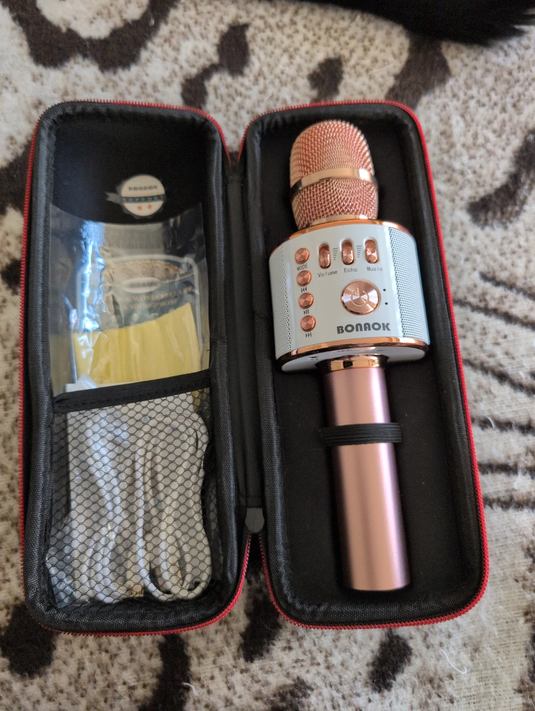 BONOK Portable Bluetooth Karaoke Microphone Rose Gold