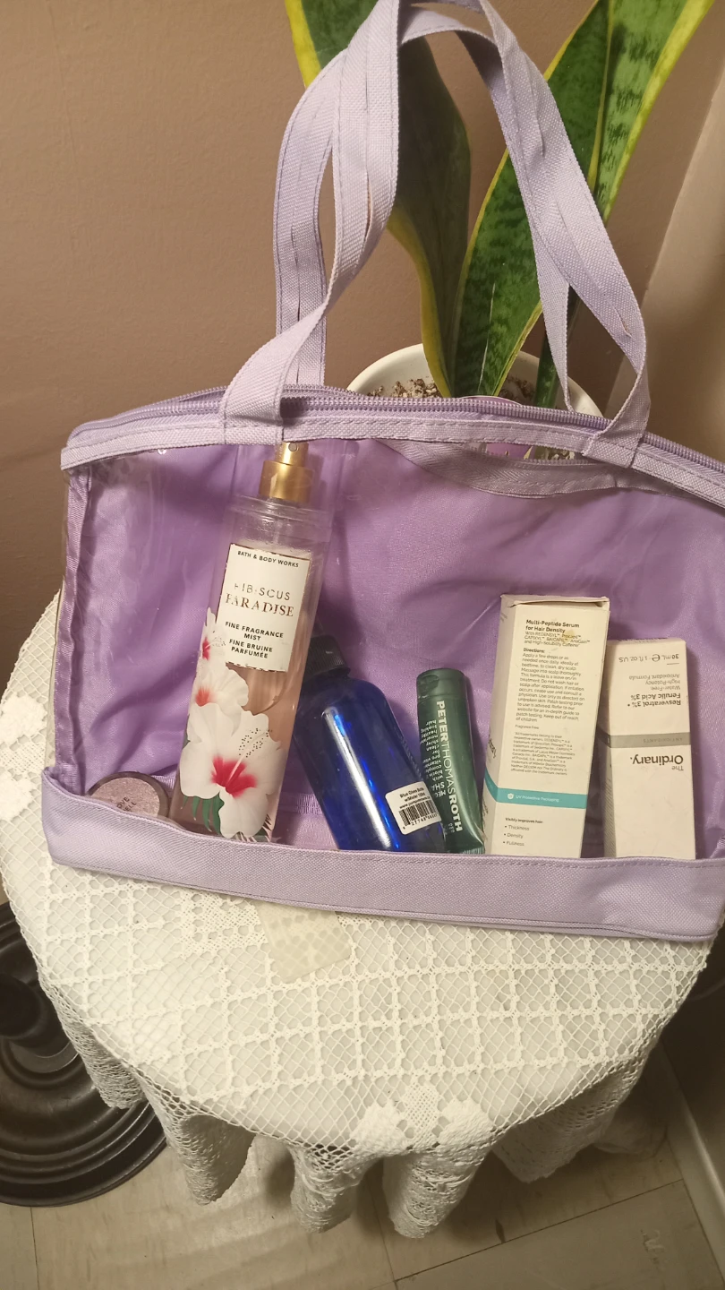 Purple Clear Top Makeup Bag / Toiletry Bag - photo 4