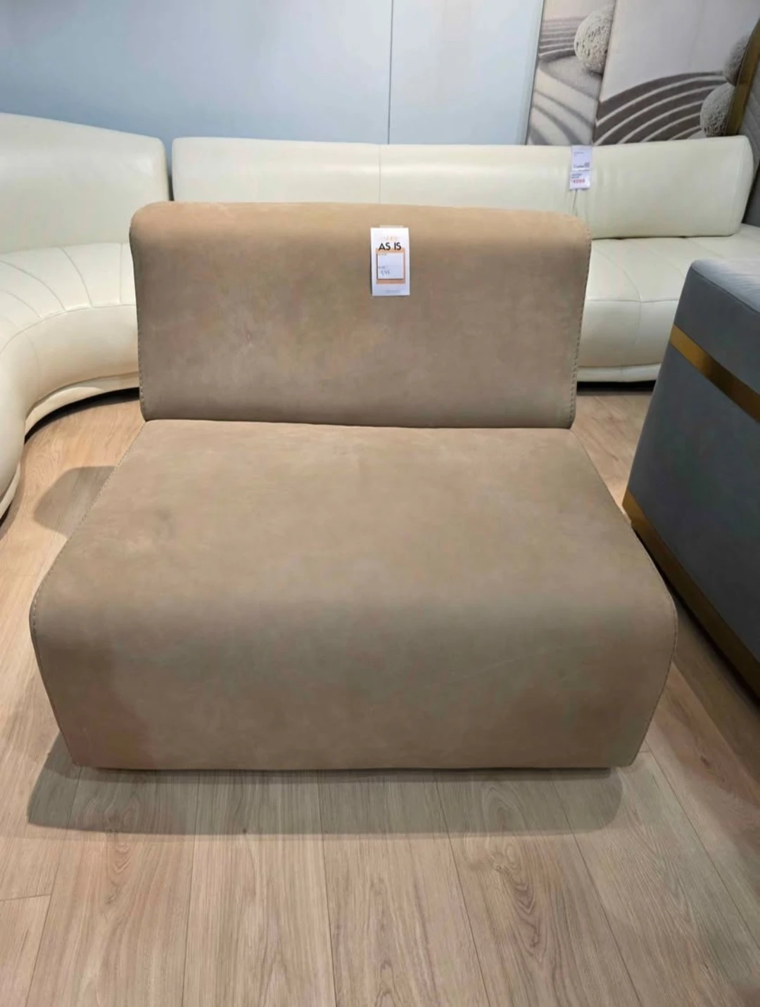 Suede Italian Armless Accent Chair - photo 2